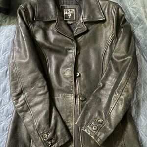 Frye Leather Trench Coat